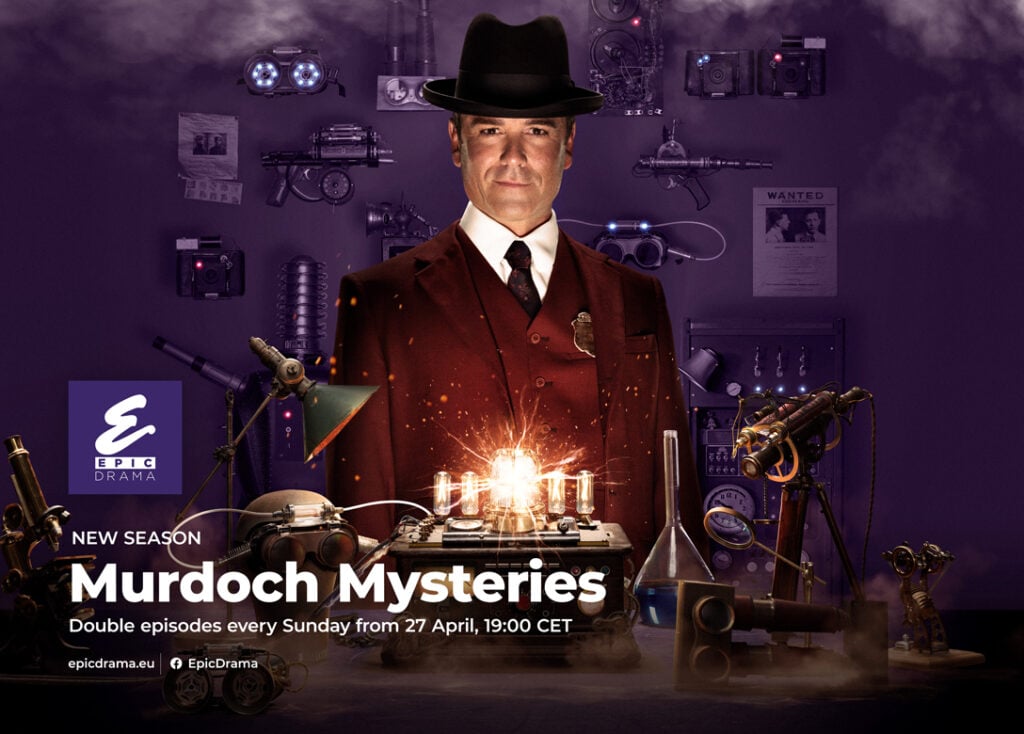 Epic Drama Murdoch Mysteries Keyart Landscape Започва сезон 18 на "Криминалните случаи на Мърдок" по Epic Drama