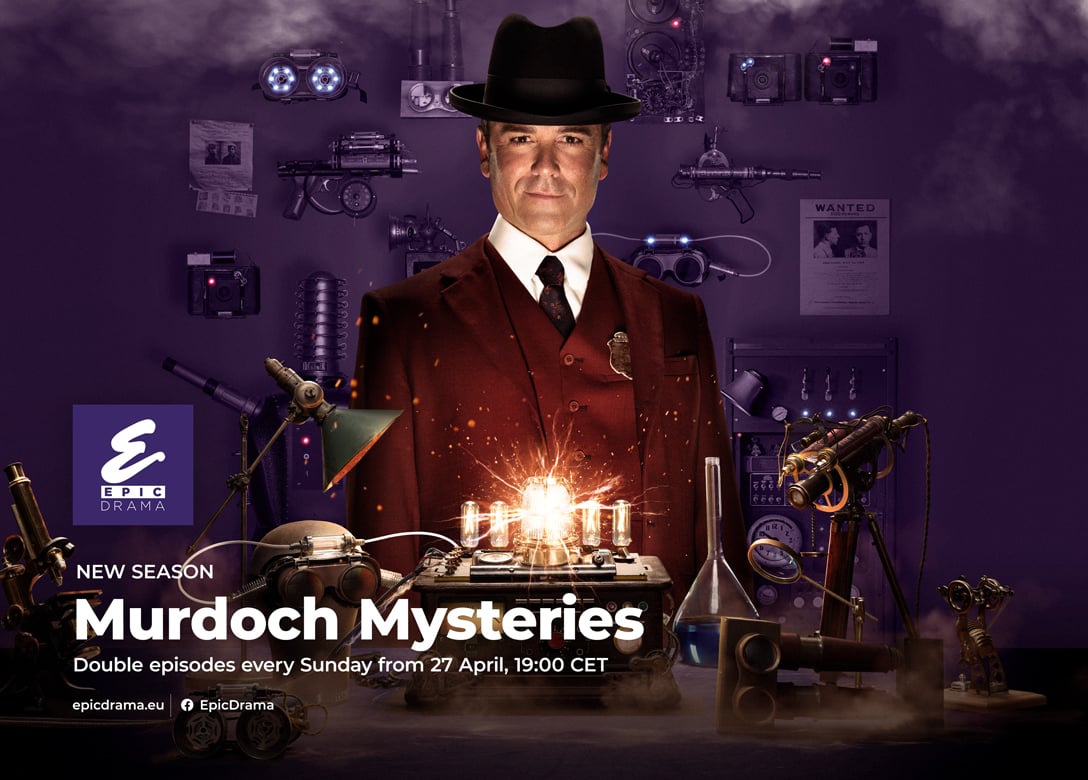 Epic Drama Murdoch Mysteries Keyart Landscape Криминалните случаи на Мърдок: Актьорски състав