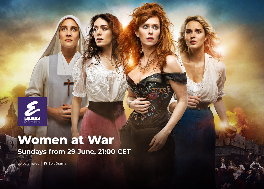 Epic Drama Women at War Keyart Landscape Мис Скарлет, Мис Марпъл и Жени по време на война (PREMIERE) по EPIC DRAMA