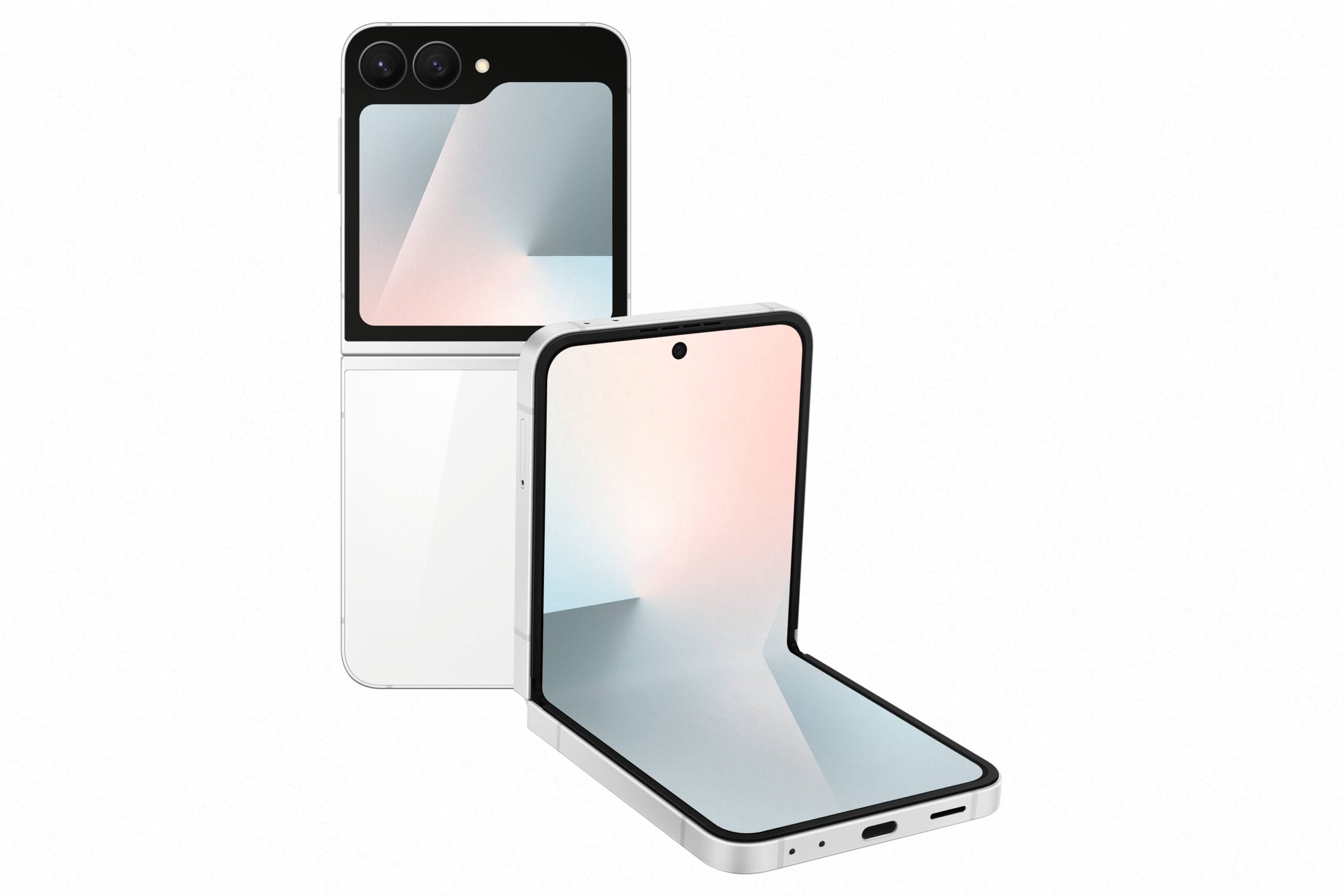 zflip7 fe back white scaled Samsung Galaxy Z Flip7: джобно мощно AI устройство с нов FlexWindow – екран от едния до другия край