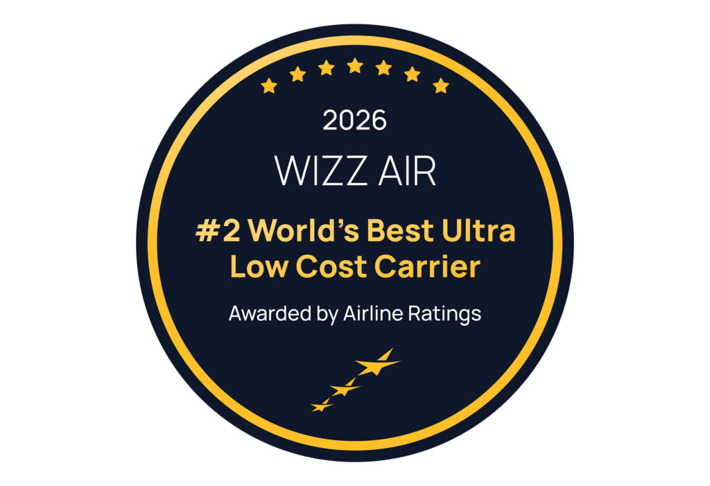 1 1 Wizz Air е втората най-добра ултранискотарифна авиокомпания в света за 2026 г. и част от глобалния топ 10 на нискотарифните превозвачи