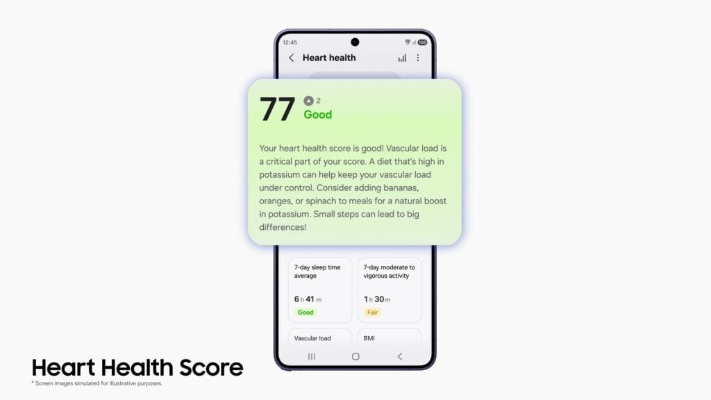 Galaxy Watch - нови AI функционалности за ежедневна грижа за здравето 142 galaxy watch hearthealthscore Galaxy Watch - нови AI функционалности за ежедневна грижа за здравето