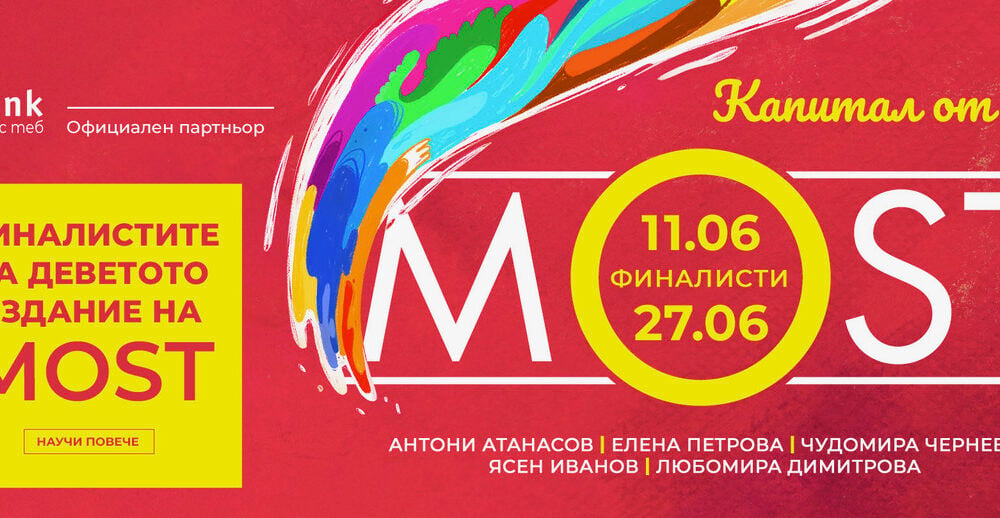 most 2026 finalists carousel desktop Изложбата „Капитал от идеи“ събира финалистите от конкурса MOST в Галерия Vivacom Art Hall Оборище 5