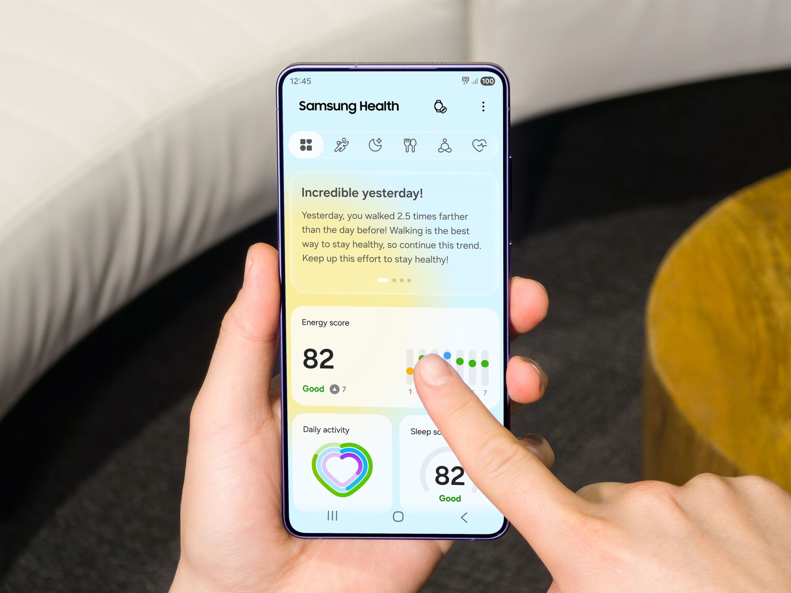 samsung health home scaled Galaxy Watch - нови AI функционалности за ежедневна грижа за здравето