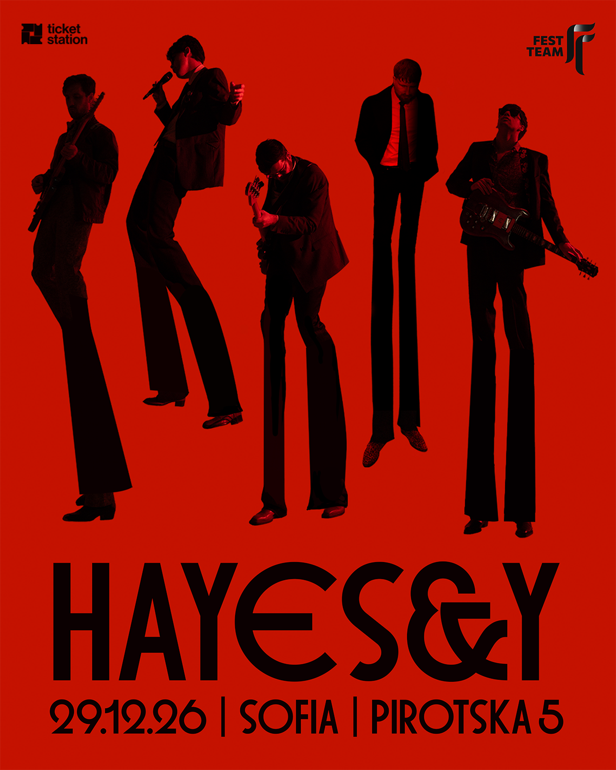Hayes & Y свирят в Pirotska 5 на 29 декември след сингъла „HOW COULD YOU?!?“ 141 Плакат за концерта на Hayes & Y в Pirotska 5