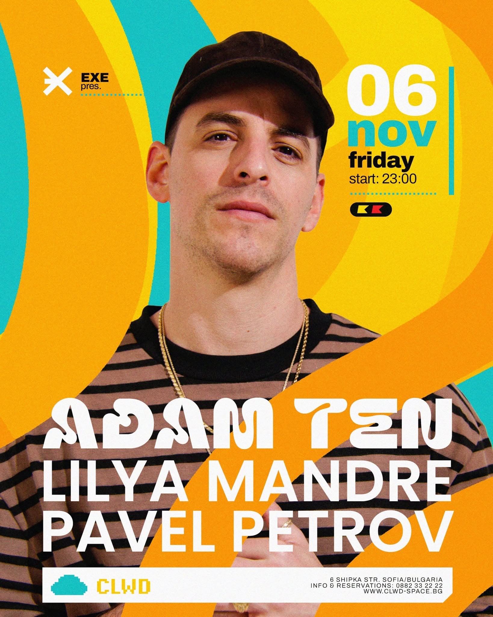 ADAM TEN в CLWD Sofia на 6 ноември
