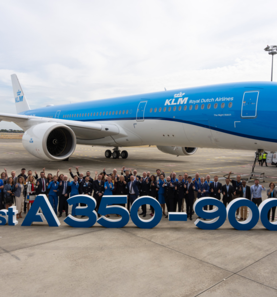 Първият Airbus A350-900 на KLM на летище „Схипхол“