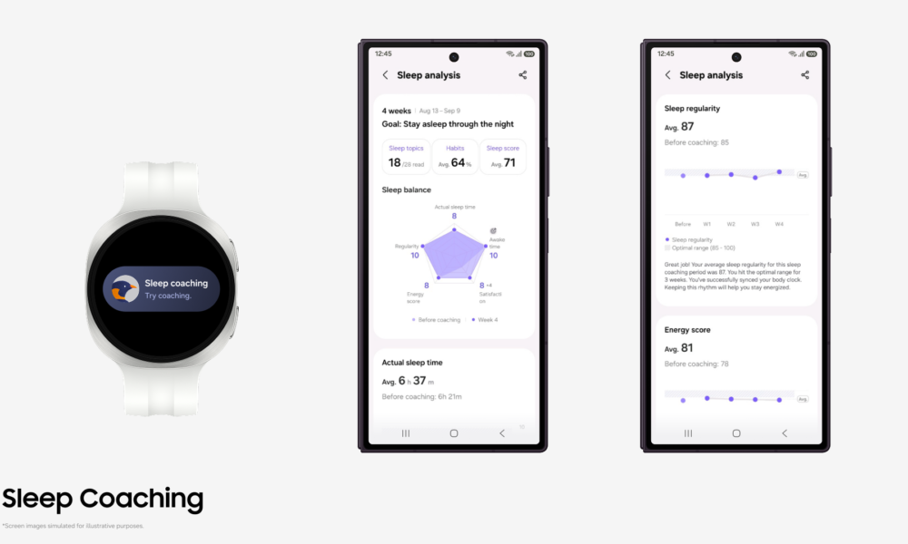 Функцията „Съвети за сън“ в Samsung Health