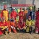 Доброволци от Националната асоциация на доброволците по време на акция